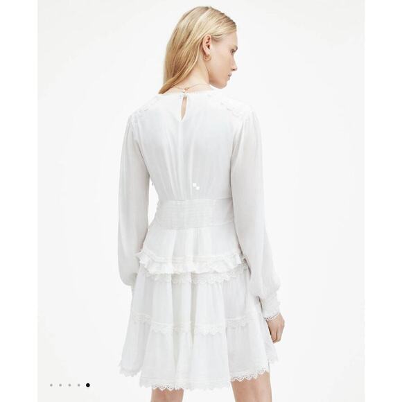 $329 AllSaints Mini Dress Womens 10 Vintage Romance Boho Chic Cottagecore Fairy - Picture 3 of 16